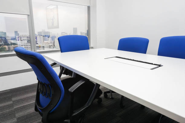 istock Boardroom setting up ready for business meeting 673805272