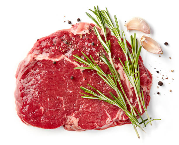 filete fresco crudo rib eye - veal meat raw steak fotografías e imágenes de stock