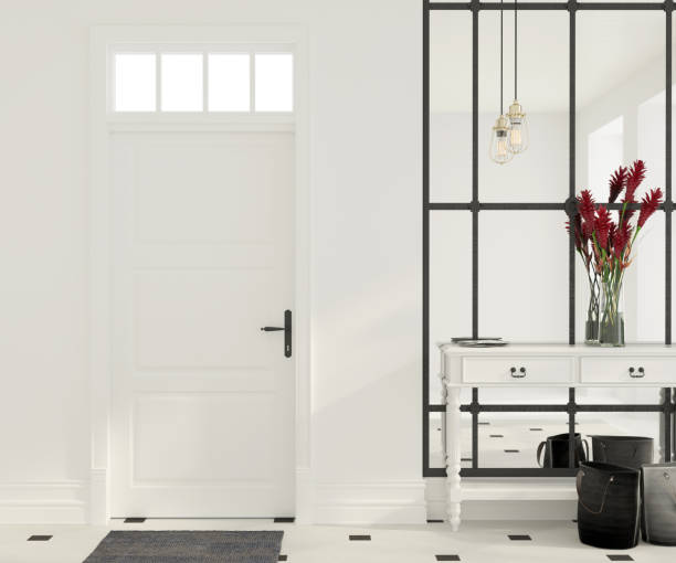 Interior of white entrance hall