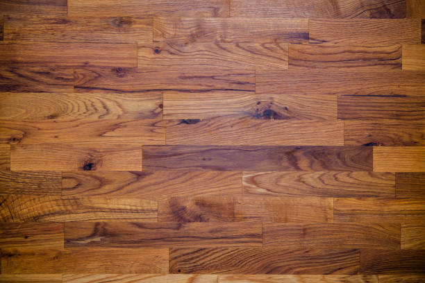 istock Natural Wooden Desk Texture, Top View 673847750
