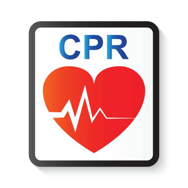 ilustrações de stock, clip art, desenhos animados e ícones de cpr ( cardiopulmonary resuscitation ) , heart and ecg ( electrocardiogram ) ( image for basic life support and advanced cardiac life support ) - pulse trace human heart heart shape healthcare and medicine