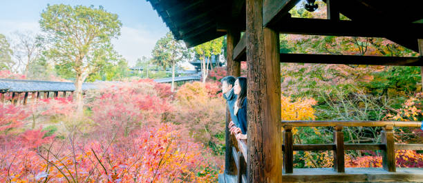 istock Couple at Tofuku-ji Temple 673851808