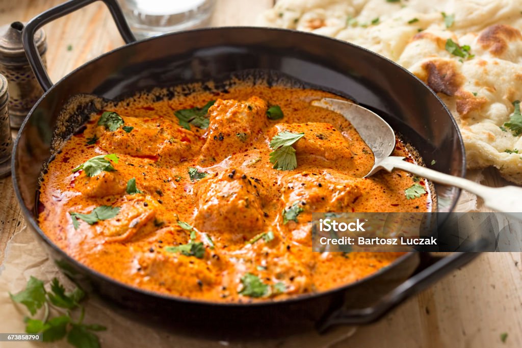 Butter chicken curry with tender chicken breast, cream, butter & honey Curry - Meal Stock Photo