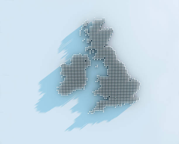 3d render of a map of great britain