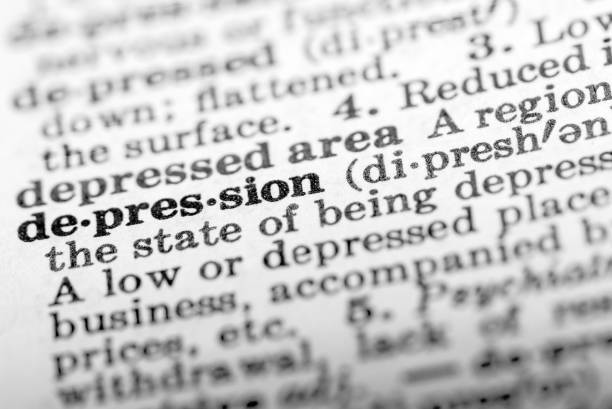 Definition of word depression in dictionary Definition of word depression in dictionary medical transcription stock pictures, royalty-free photos & images