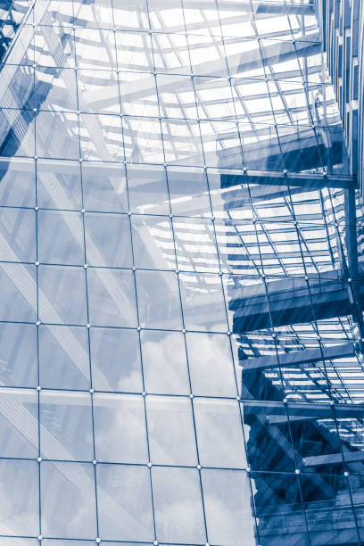istock Modern glass wall of office building 673885672