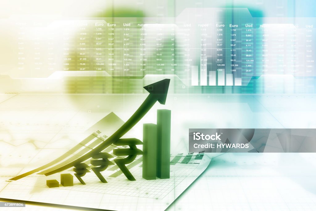 Financial growth chart Economy Stock Photo