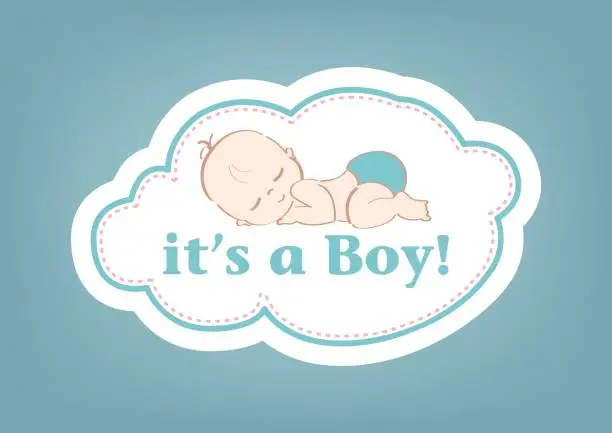 Vector illustration of It's a Boy!