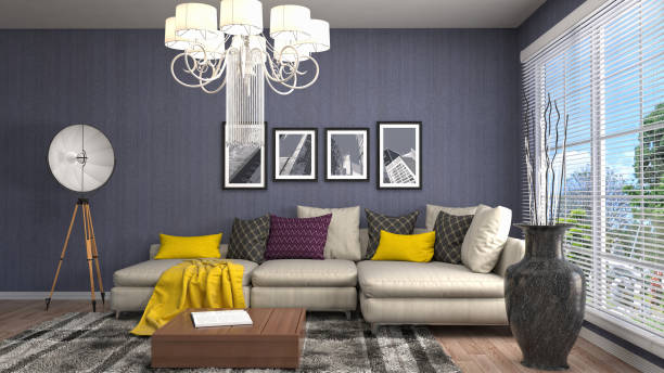 istock Interior living room. 3d illustration 673892688