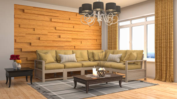 istock Interior living room. 3d illustration 673892968