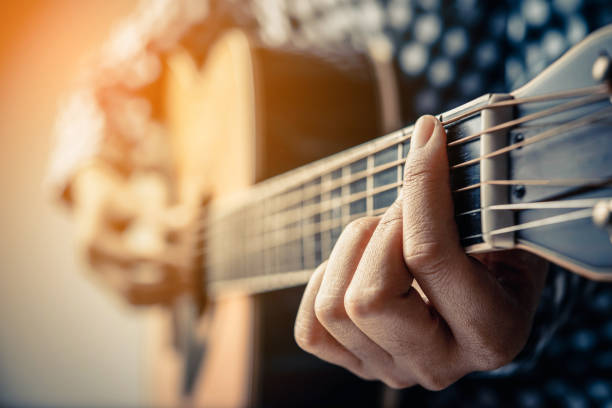 istock Hand play Acoustic fingerstyle guitar. 673895154