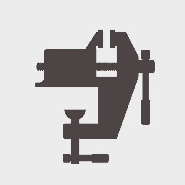 Vector illustration of bench screw tool icon