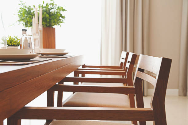 istock wood chair in dinning room 673904578