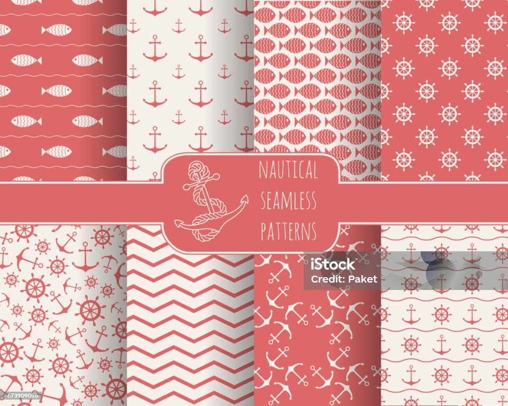 Vessels Pattern Seamless Nautical Patterns Set Stock Illustration - Download Image Now ...
