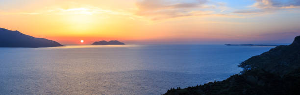 istock Adriatic sea sunset view (Albania). 673915484