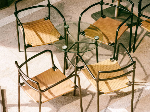 istock Table and Chairs Seats outdoor Cafe Restaurant 673921782