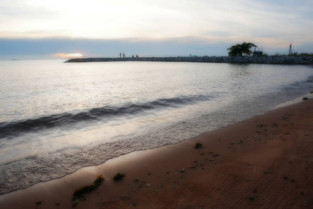 istock Beautiful sunset over the tropical beach 673925738