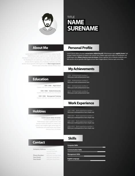 Creative CV / resume template. vector art illustration