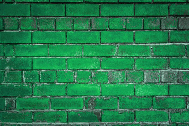 istock The green background of the old bricks. 673932706