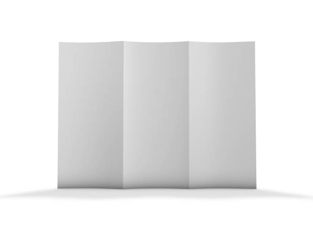 istock Blank tri-fold brochure, flier mock-up for your marketing promotions 3D rendering. 673936576