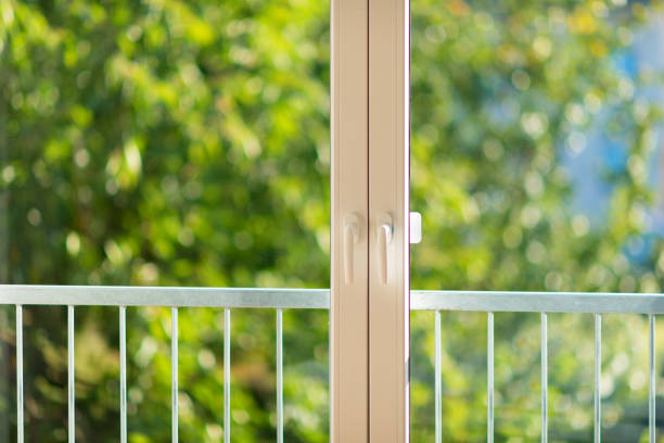 view trough summer window / door with small balcony