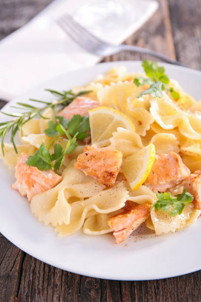 istock pasta with salmon and cream 673946640