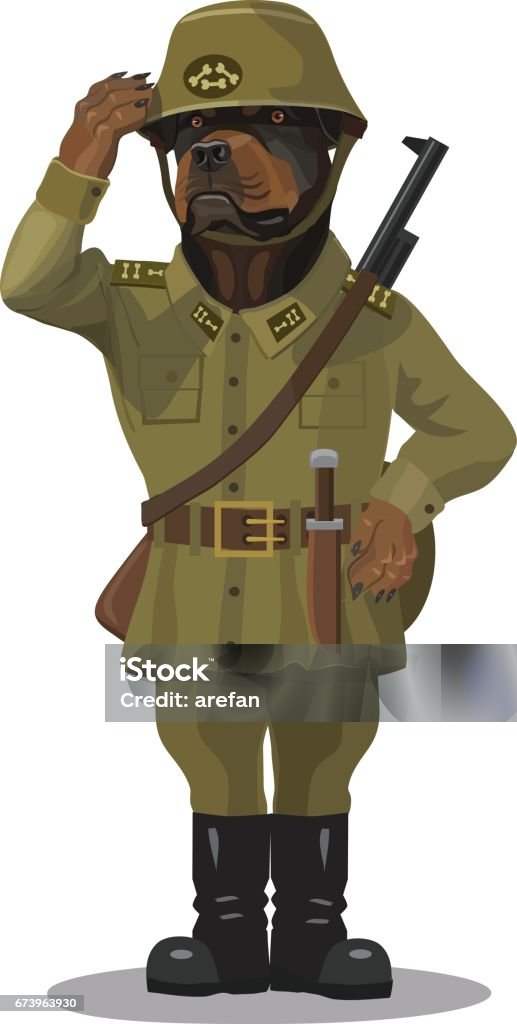 Soldier Rottweiler Soldier Dog Rottweiler Stock Illustration - Download Image Now ...