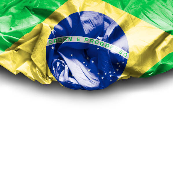 istock Waving Flag of Brazil 673964352