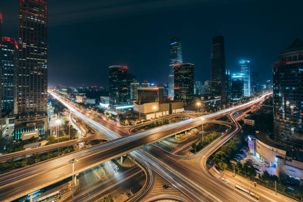 Beijing Central Business District at Night