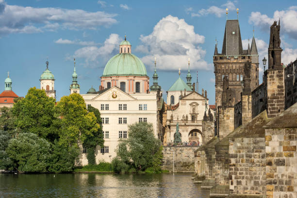 istock Charles Bridge And Museum Building, Prague, Czech Republic 673998974