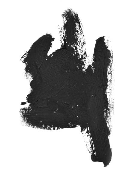 istock black brush strokes oil paints on white paper 674016844