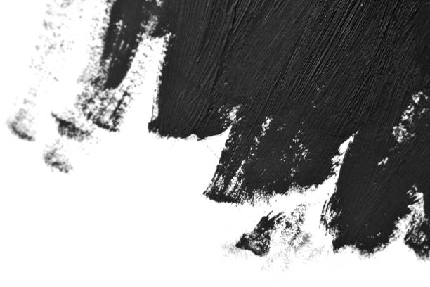 istock black brush strokes oil paints on white paper 674017200