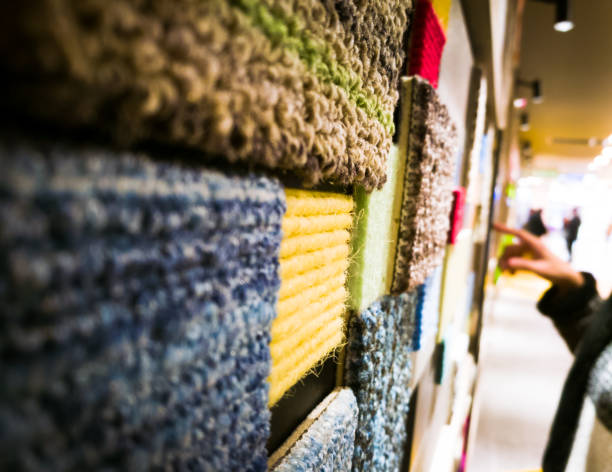 istock Colorful of carpet on the wall for background 674030428