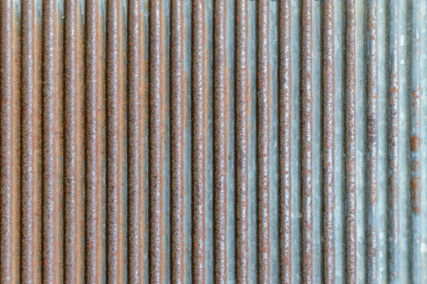 Rusty Ribbed Metal Texture Free Stock Photo of Rusty corrugated metal sheet background texture ...
