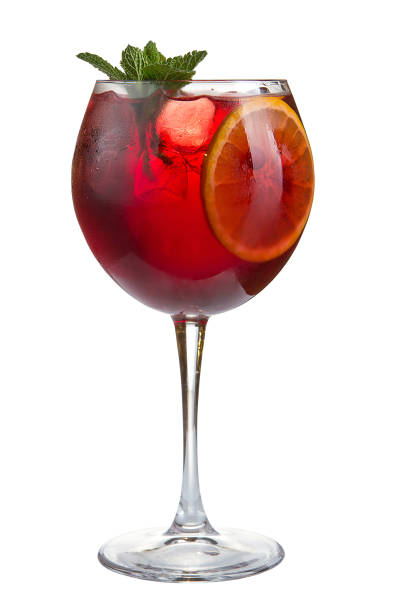 istock Refreshing cocktail with ice fruit juice and cranberries on a white background 674070438