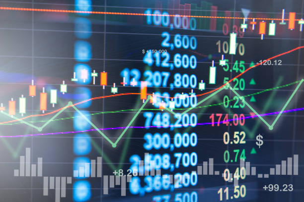 istock Profit graph of stock market indicator. 674076976