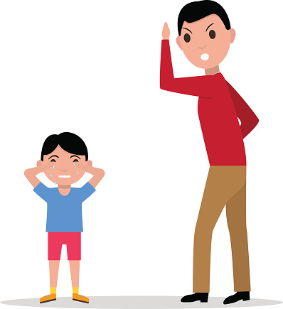 Vector Cartoon Angry Father Scolding Her Child Stock Illustration -  Download Image Now - Abuse, Achievement, Adult - iStock