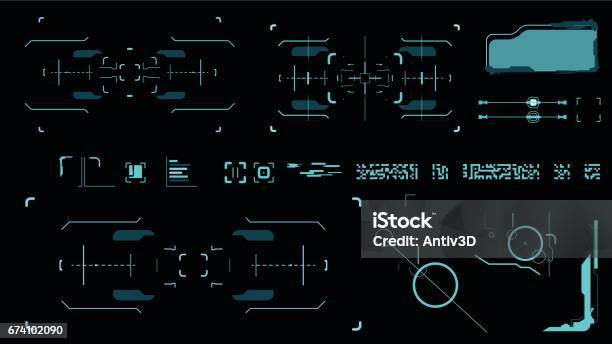 Futuristic User Interface Stock Illustration - Download Image Now - Aerospace Industry, Blue, Blueprint