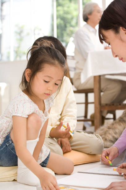istock Mother with girl drawing 674107654