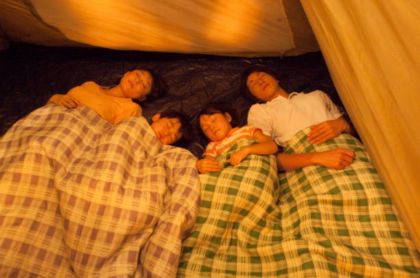 istock Family sleep in the tent 674108462