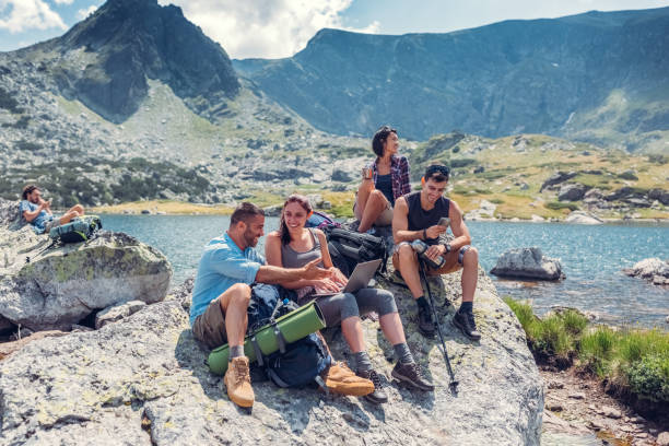 istock Group of friends in the mountain 674108868