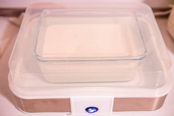 istock Making traditional plain yoghurt in machine at kitchen istanbul turkey 674145660