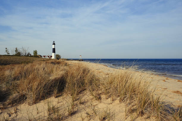 istock Big Sable Point Lighthouse in dunes, built in 1867 674146776