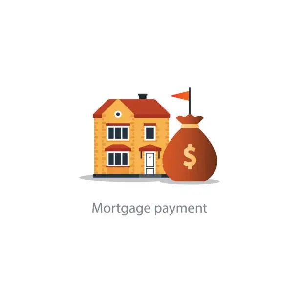 Vector illustration of House budget icon, real estate investment, rent payment, buy new home, insurance