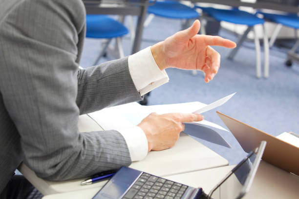 istock Businessman with the materials at hand 674153356