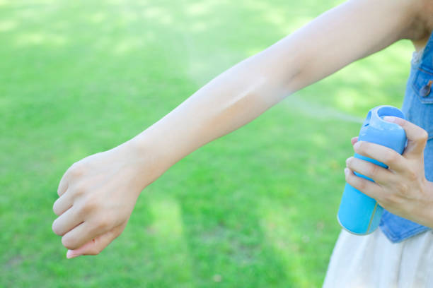 istock Local women to use insect repellent spray 674160880