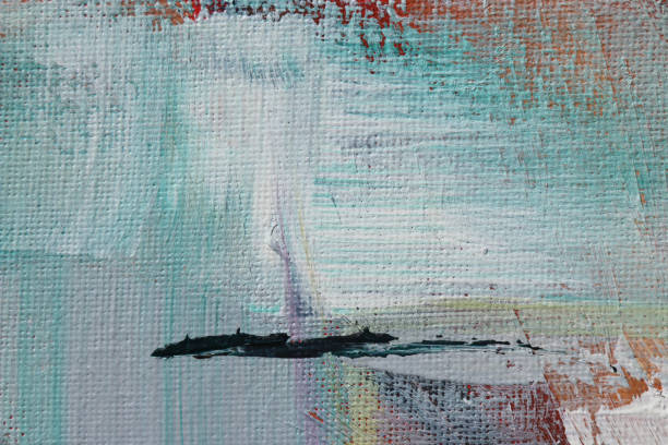 istock Abstract art background. Acrylic on canvas. Cold colors. Rough brush strokes of paint. Modern art. Contemporary art. 674163440