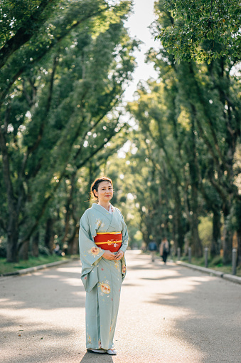 Japanese woman with typical yukata clothes