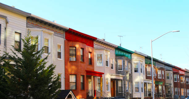 istock Row of Colorful Houses 674164588