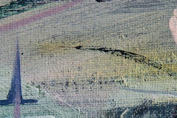 istock Abstract art background. Acrylic on canvas. Cold colors. Rough brush strokes of paint. Modern art. Contemporary art. 674170260